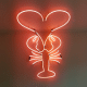 Afbeelding in neon - kreeft