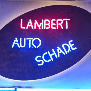 Logo in neon - Lichtreclame Autoschade Lambert - Portfolio Brouwers
