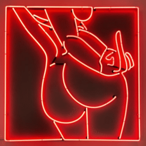 Neon lichtreclame vrouwenlichaam - Portfolio Brouwers