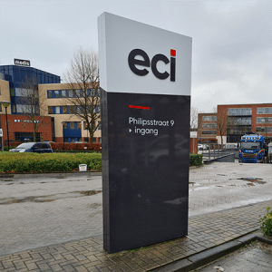 Reclamezuil ECI Software Solutions - portfolio Brouwers Reklame