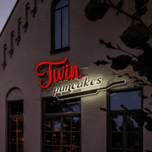 Led lichtreclame voor Twin Pancakes - portfolio 4