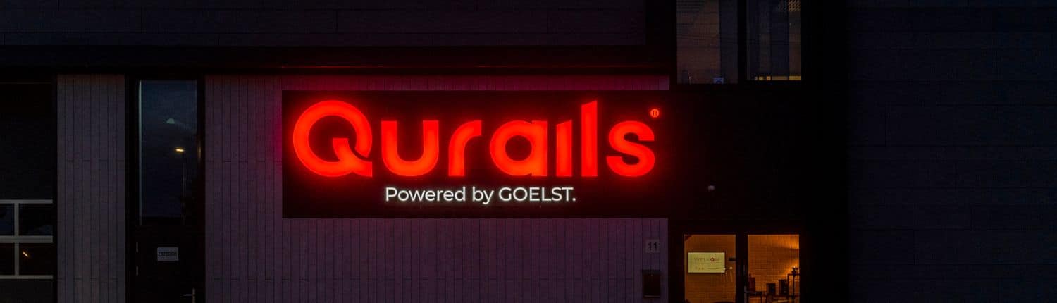Led lichtreclame voor Qurails - Brouwers Reklame - gevelreclame dichtbij